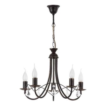 Żyrandol na łańcuchu ANGELIKA 5xE14/10W/230V czarny