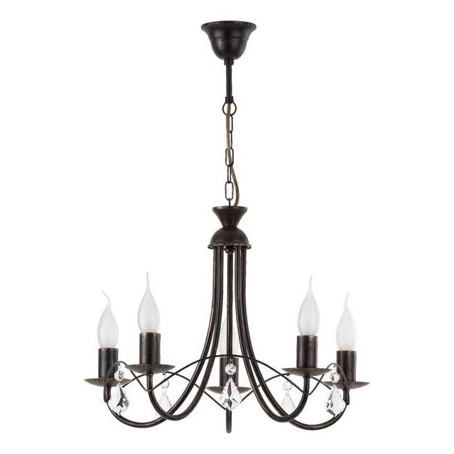 Żyrandol na łańcuchu ANGELIKA 5xE14/10W/230V czarny