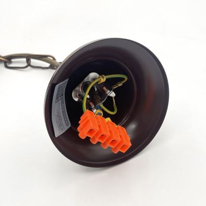 Żyrandol na łańcuchu ANTON 3xE14/15W/230V brązowy