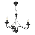 Żyrandol na łańcuchu ANTON 3xE14/15W/230V czarny