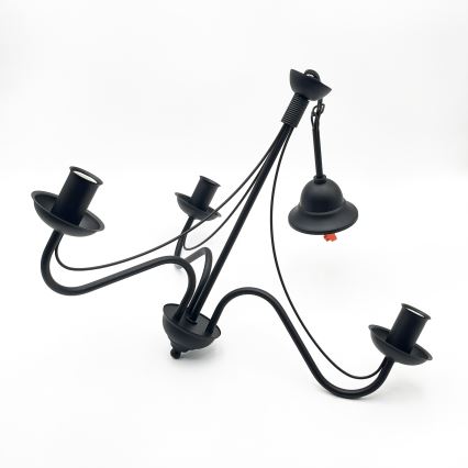 Żyrandol na łańcuchu ANTON 3xE14/15W/230V czarny