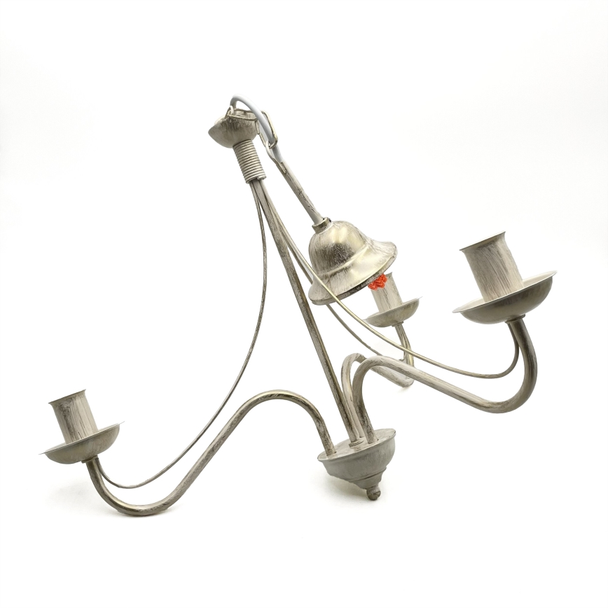 Żyrandol na łańcuchu ANTON 3xE14/60W/230V biała patyna