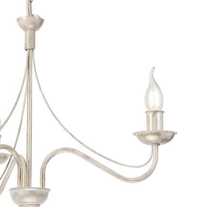 Żyrandol na łańcuchu ANTON 3xE14/60W/230V biała patyna