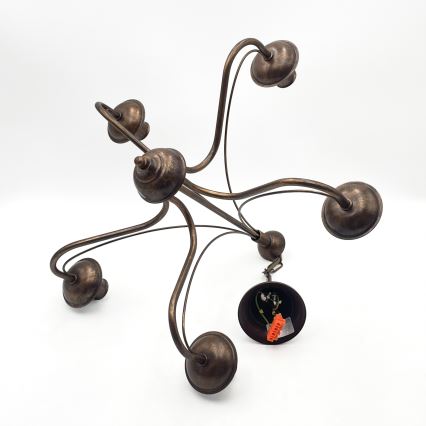 Żyrandol na łańcuchu ANTON 5xE14/15W/230V brązowy