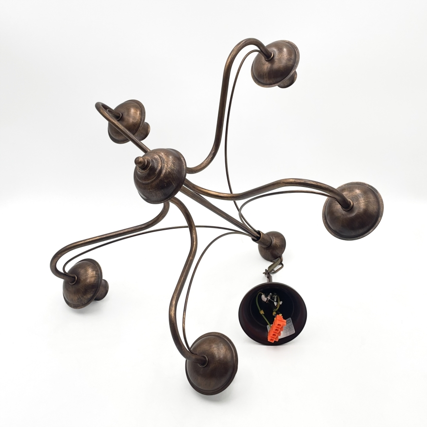 Żyrandol na łańcuchu ANTON 5xE14/15W/230V brązowy