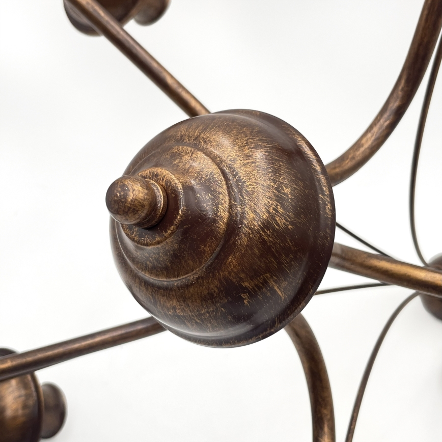 Żyrandol na łańcuchu ANTON 5xE14/15W/230V brązowy