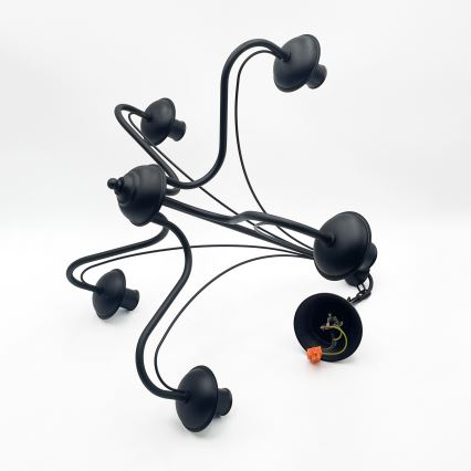 Żyrandol na łańcuchu ANTON 5xE14/15W/230V czarny