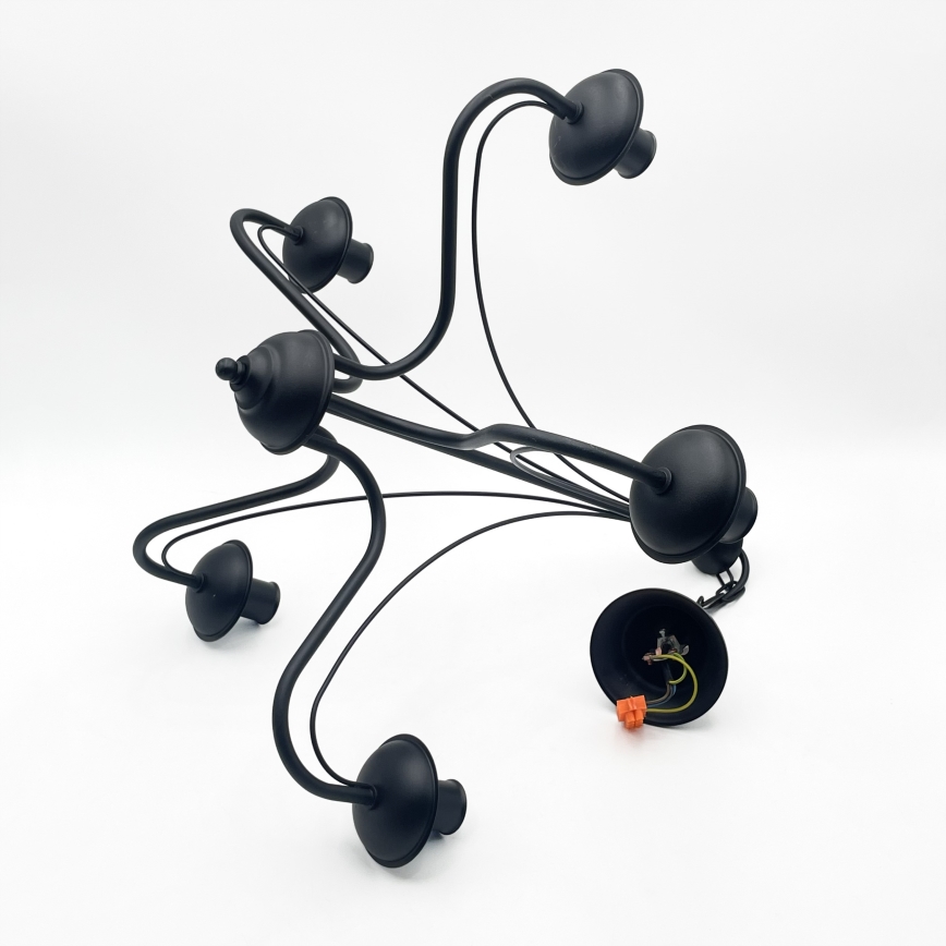 Żyrandol na łańcuchu ANTON 5xE14/15W/230V czarny