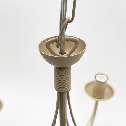 Žyrandol na łańcuchu ANTON 5xE14/60W/230V beżowy