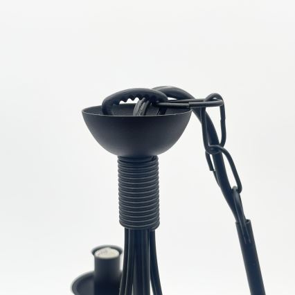 Żyrandol na łańcuchu ANTON 6xE14/60W/230V czarny