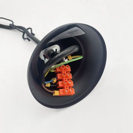 Żyrandol na łańcuchu ANTON 6xE14/60W/230V czarny