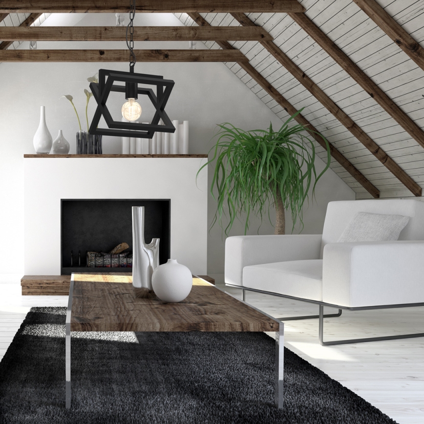 Żyrandol na łańcuchu ARNOLD 1xE27/60W/230V czarny