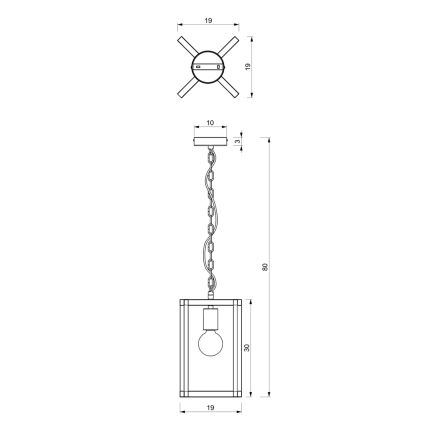 Żyrandol na łańcuchu ARNOLD 1xE27/60W/230V czarny