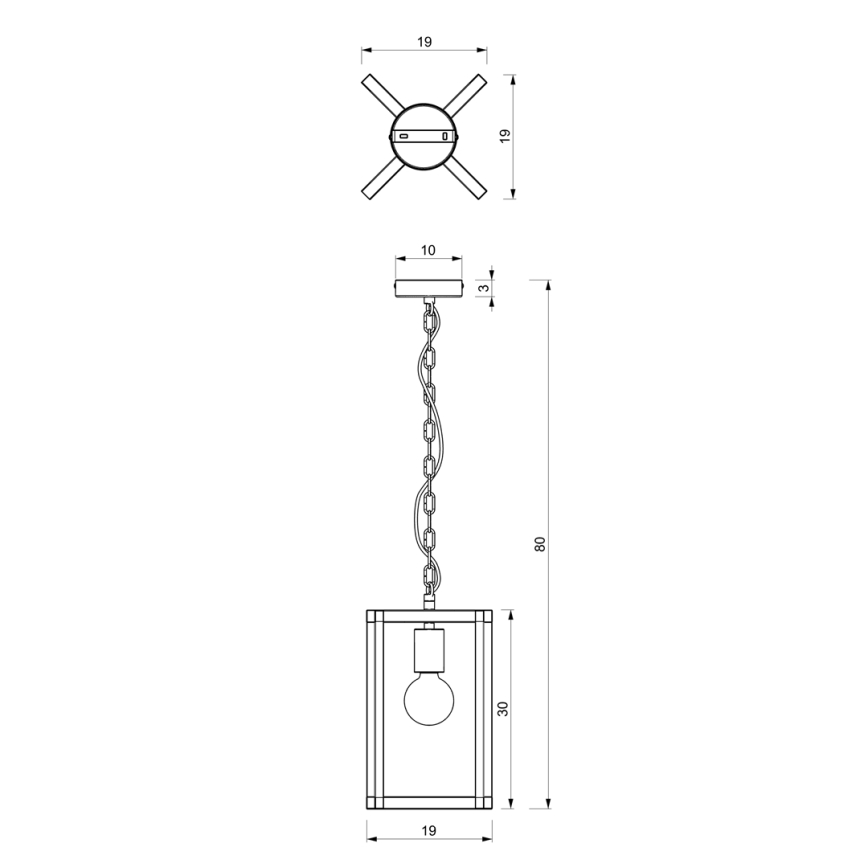 Żyrandol na łańcuchu ARNOLD 1xE27/60W/230V czarny