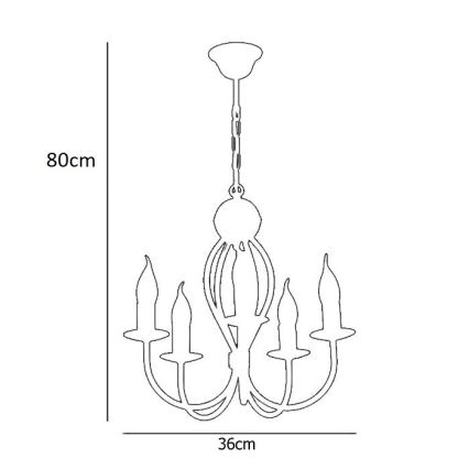 Żyrandol na łańcuchu ARTHUR 5xE14/40W/230V