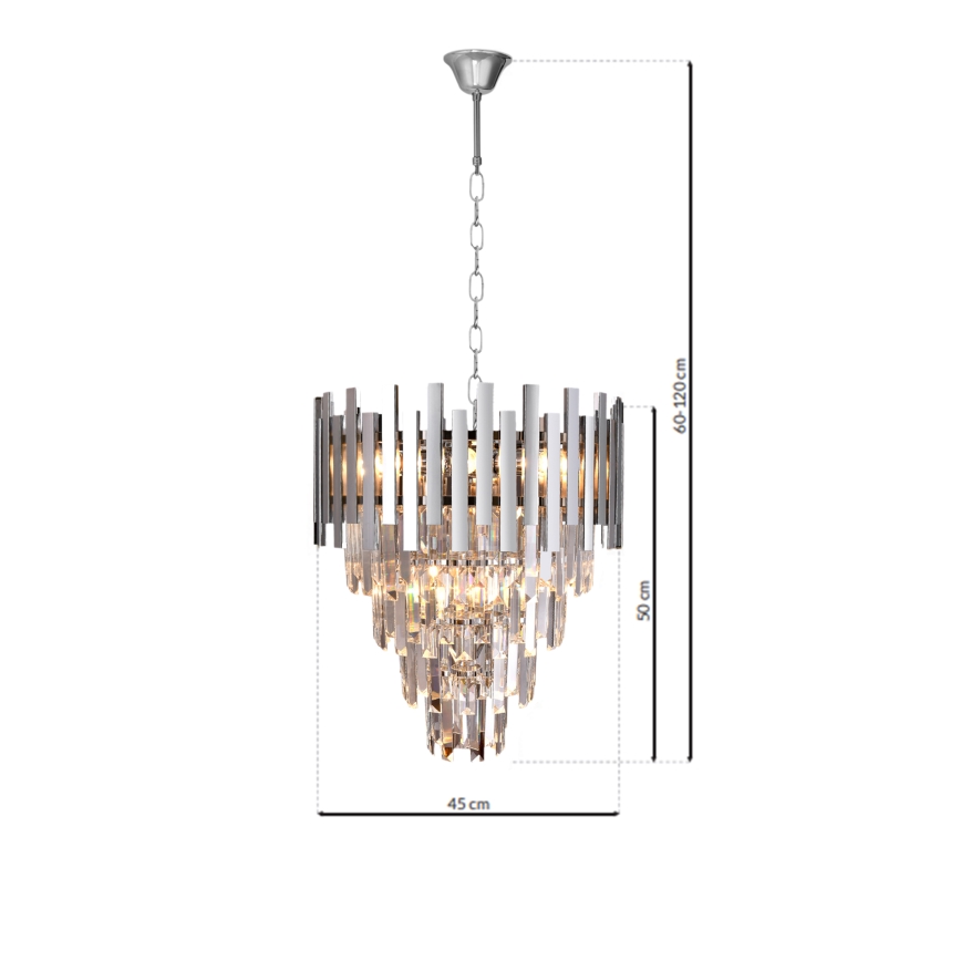 Żyrandol na łańcuchu ASPEN 9xE14/40W/230V