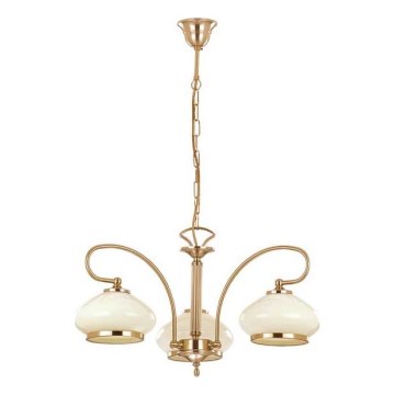 Żyrandol na łańcuchu ASTORIA 3xE27/15W/230V złoty