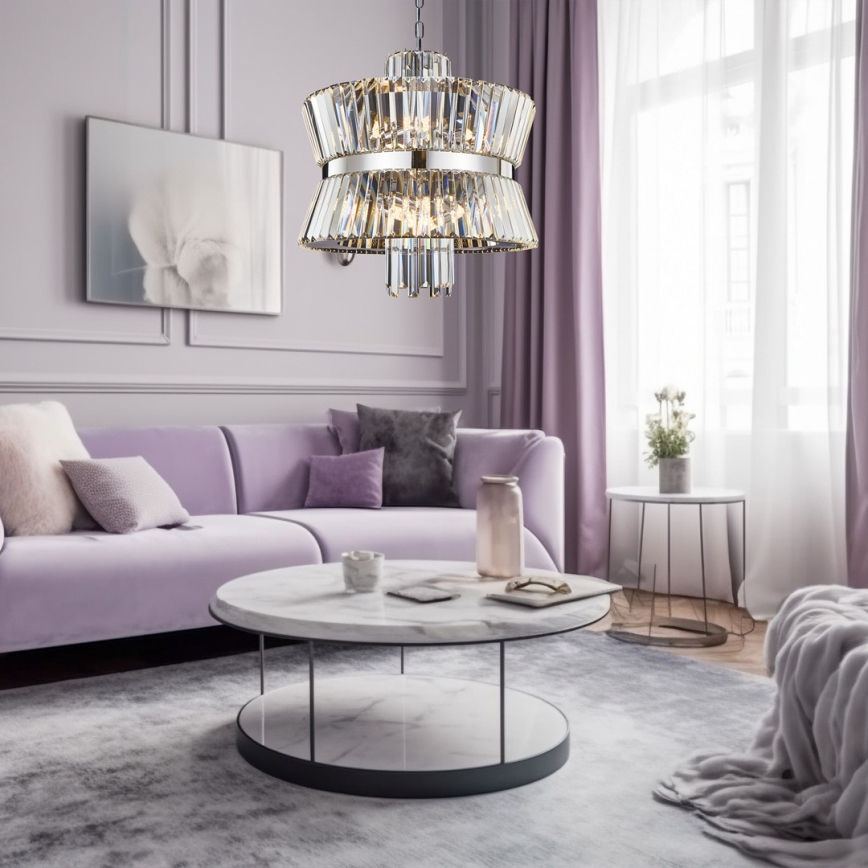 Żyrandol na łańcuchu AURELIA 12xE14/40W/230V matowy chrom