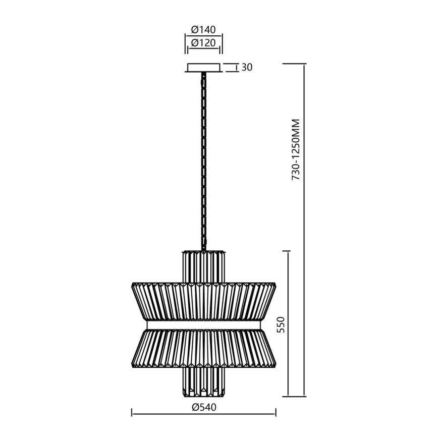 Żyrandol na łańcuchu AURELIA 12xE14/40W/230V złoty