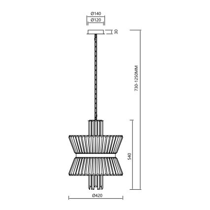 Żyrandol na łańcuchu AURELIA 8xE14/40W/230V chrom