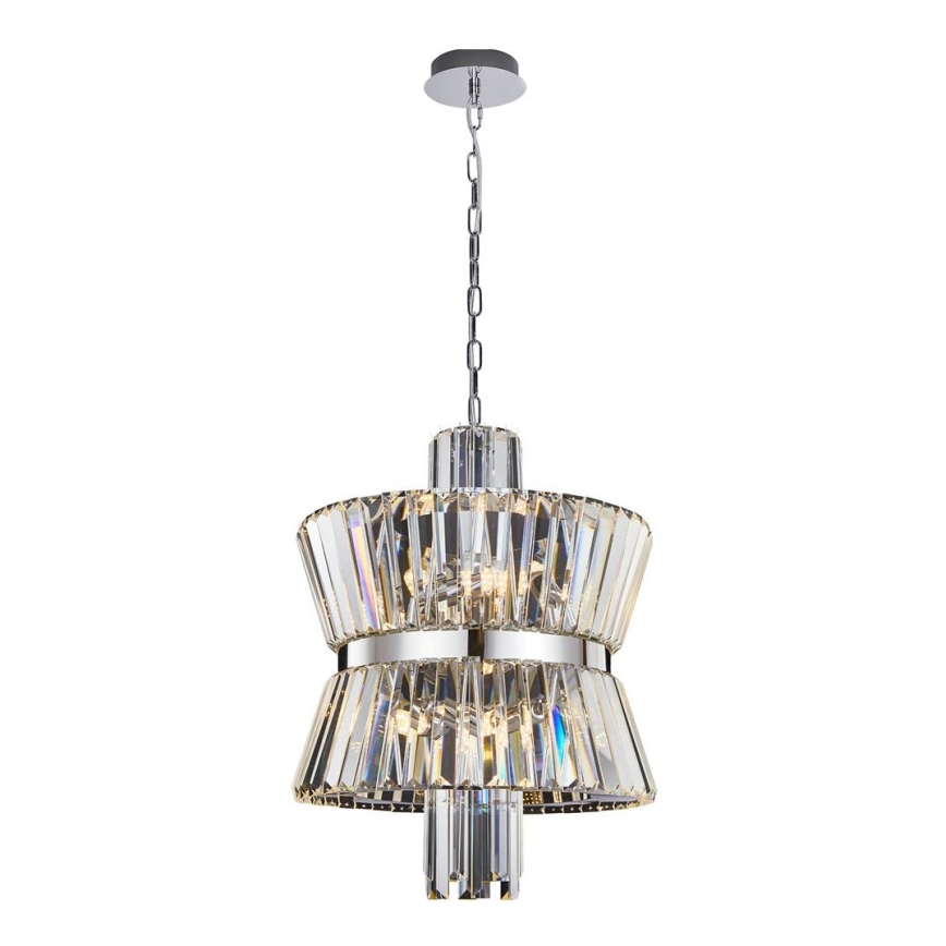Żyrandol na łańcuchu AURELIA 8xE14/40W/230V matowy chrom