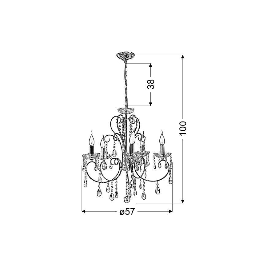 Żyrandol na łańcuchu AURORA 5xE14/40W/230V