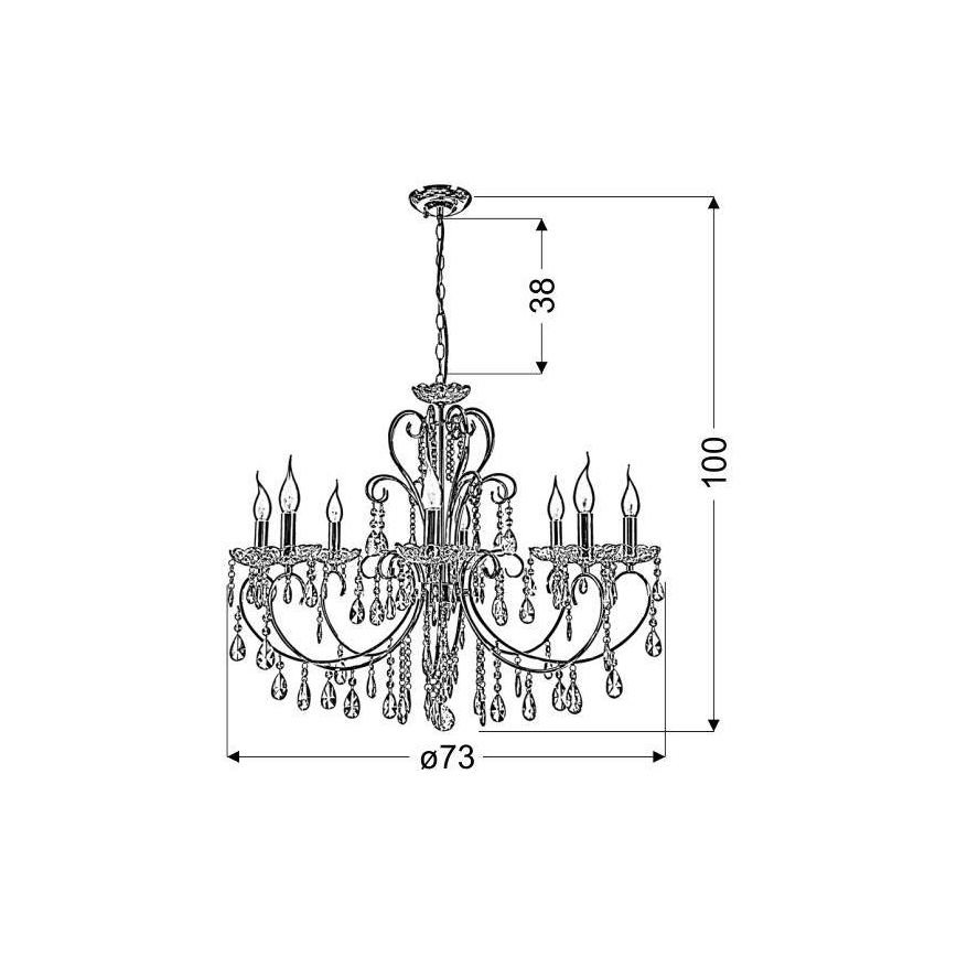Żyrandol na łańcuchu AURORA 8xE14/40W/230V