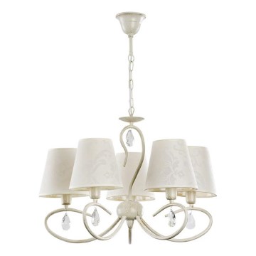Żyrandol na łańcuchu BALI 5xE14/10W/230V kremowy