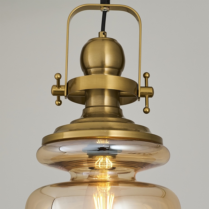 Żyrandol na łańcuchu BOTTLE 1xE27/40W/230V złoty