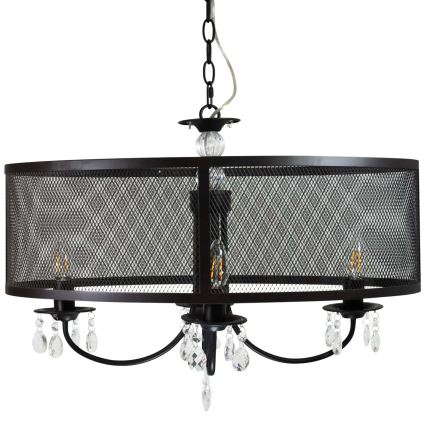 Żyrandol na łańcuchu BRESSO 4xE14/12W/230V czarny