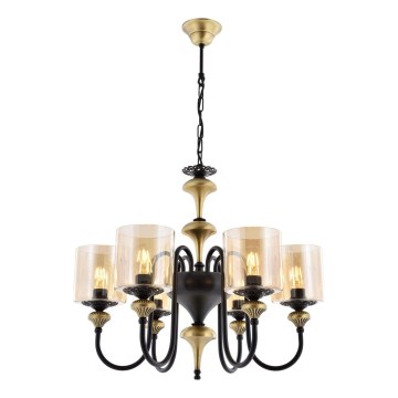 Żyrandol na łańcuchu BUSAN 6xE27/40W/230V złoty