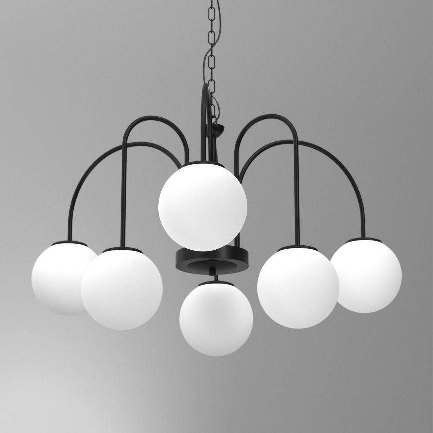 Żyrandol na łańcuchu CAMBRIDGE 6xE14/60W/230V czarny