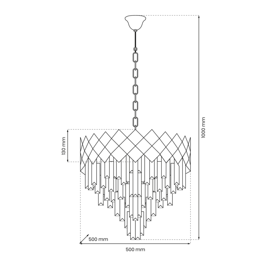 Żyrandol na łańcuchu CARISMA 9xE14/40W/230V matowy chrom