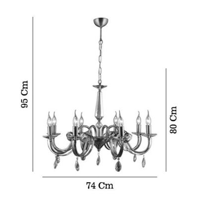 Żyrandol na łańcuchu CASTRO 8xE14/40W/230V złoty