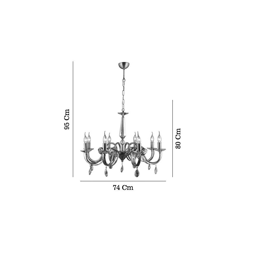 Żyrandol na łańcuchu CASTRO 8xE14/40W/230V złoty