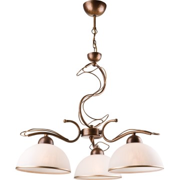 Żyrandol na łańcuchu COBRA 5xE27/60W/230V brąz/patyna