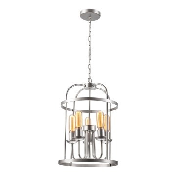 Żyrandol na łańcuchu CONSTANTINE 5xE27/60W/230V matowy chrom