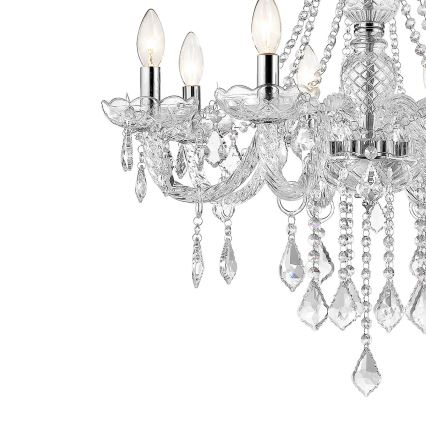 Żyrandol na łańcuchu CRISTALLO 8xE14/60W/230V błyszczący chrom