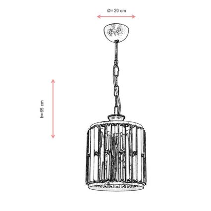 Żyrandol na łańcuchu CRYSTALLINE 1xE27/6W/230V brązowy