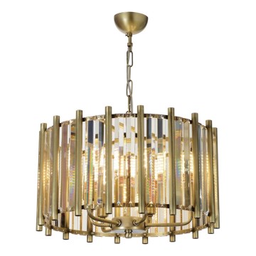 Żyrandol na łańcuchu CRYSTALLINE 6xE14/40W/230V, mosiądz