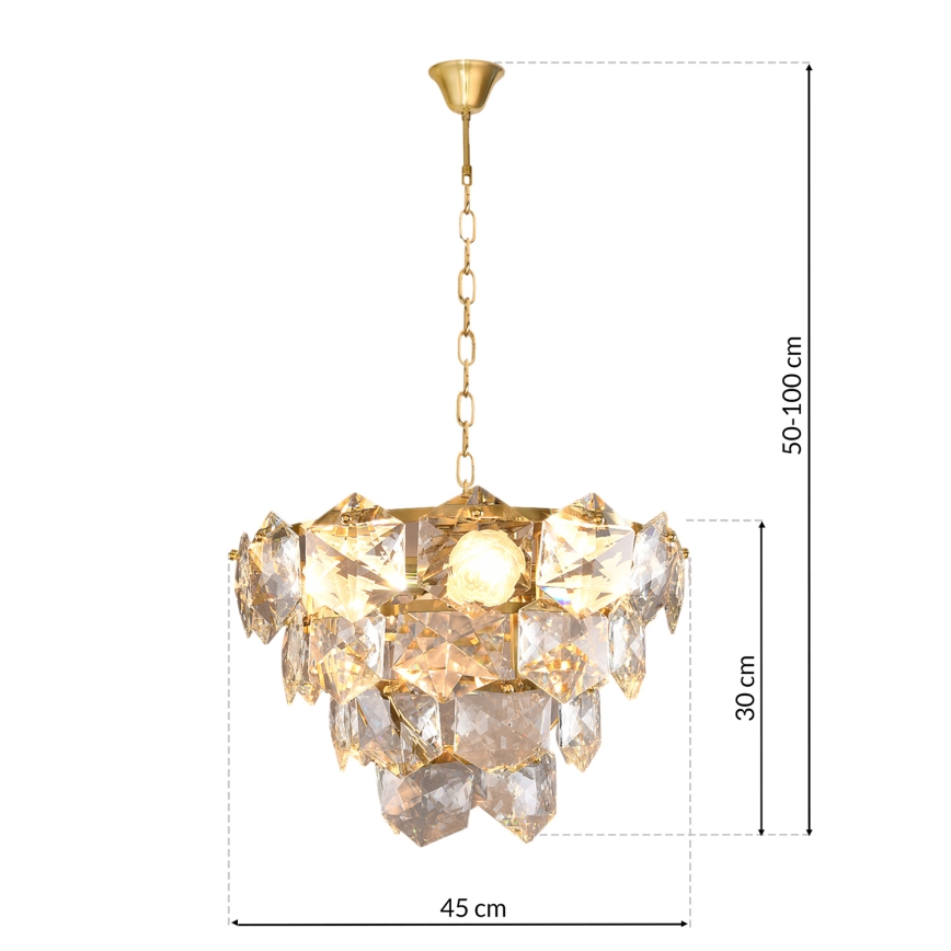 Żyrandol na łańcuchu DIANA 6xE14/40W/230V złoty