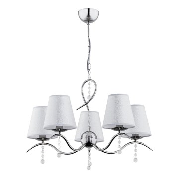 Żyrandol na łańcuchu DIVA 5xE14/10W/230V chrom błyszczący