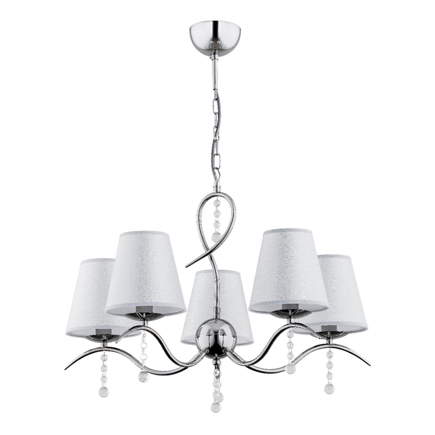 Żyrandol na łańcuchu DIVA 5xE14/10W/230V chrom błyszczący