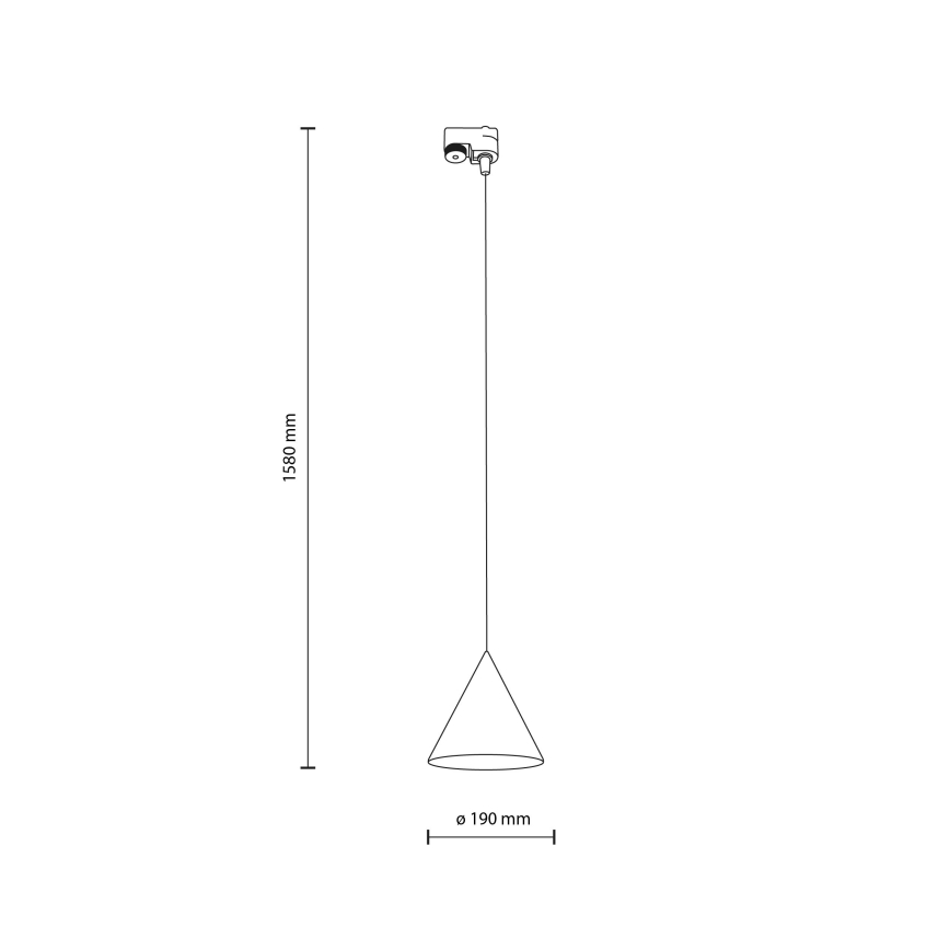 Żyrandol na lince do 1-fazowego systemu szynowego CONO 1xE27/15W/230V czarny/ceglasta