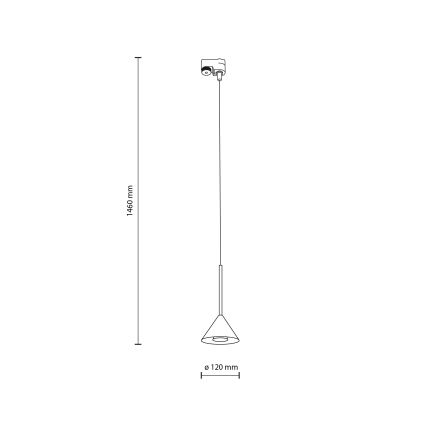 Żyrandol na lince do 1-fazowego systemu szynowego CONO MINI 1xGU10/10W/230V czarny