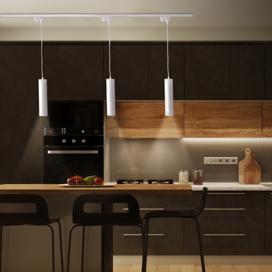 Żyrandol na łańcuchu do systemu szynowego MARIBEL 3xGU10/10W/230V + 1 m system szynowy biały