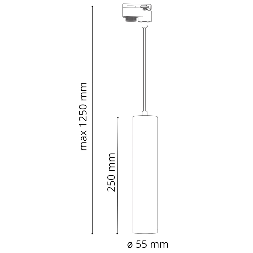 Żyrandol na łańcuchu do systemu szynowego MARIBEL 3xGU10/10W/230V + 1 m system szynowy biały