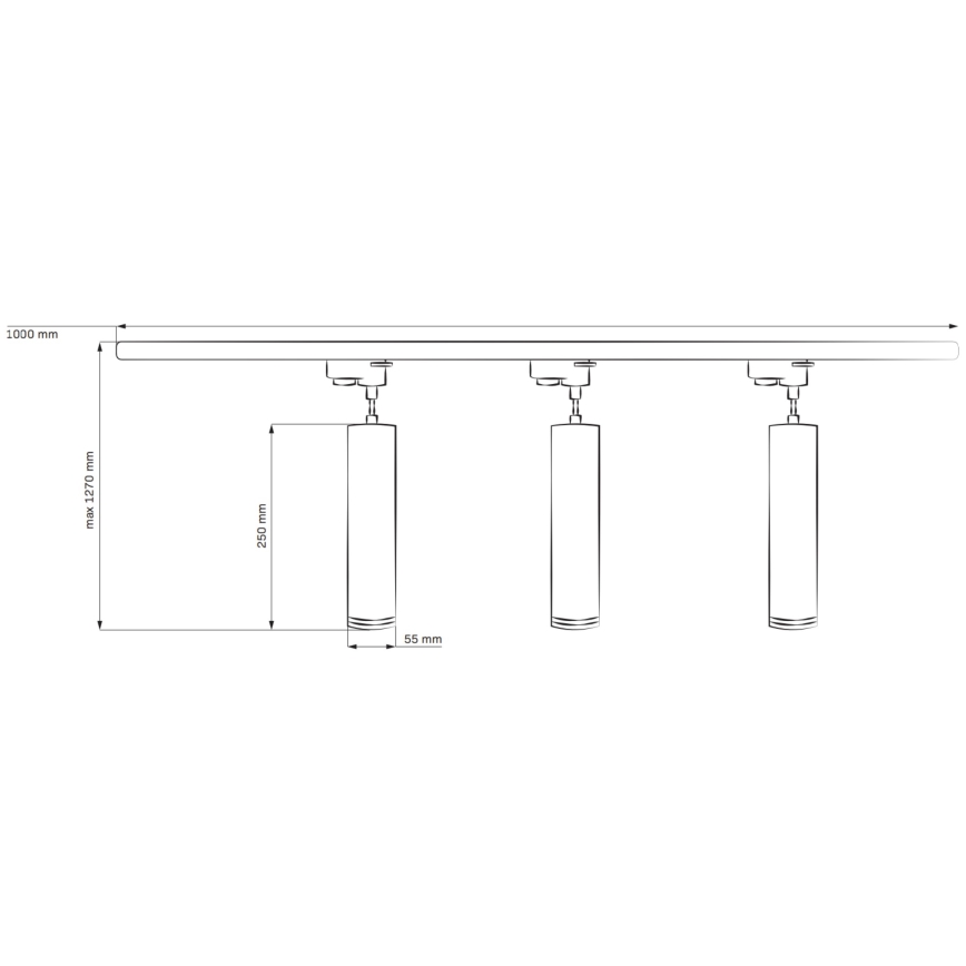 Żyrandol na łańcuchu do systemu szynowego MARIBEL 3xGU10/10W/230V + 1 m system szynowy biały
