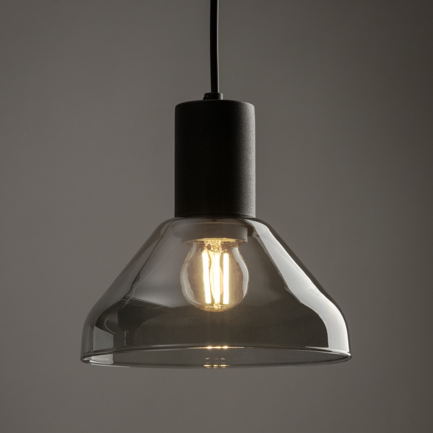 Żyrandol na lince do 1-fazowego systemu szynowego NEO 1xE27/15W/230V czarny/dym czarny