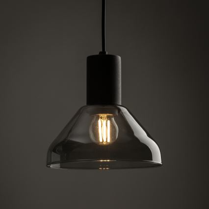 Żyrandol na lince do 1-fazowego systemu szynowego NEO 1xE27/15W/230V czarny/dym czarny